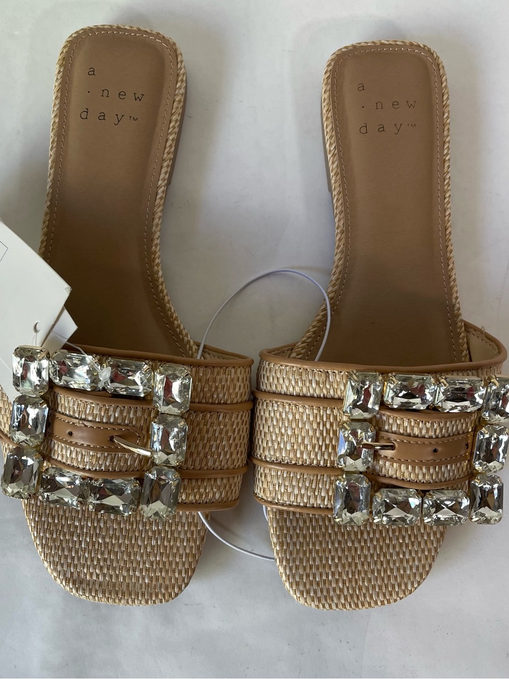 a new day Rhinestone Buckle Tan Kelsey Slide Sandals - Picture 12 of 12